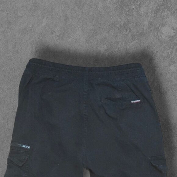 Y2K Akademiks Black Taper Streetwear Cargo Jogging Pants Large - Picture 3 of 7